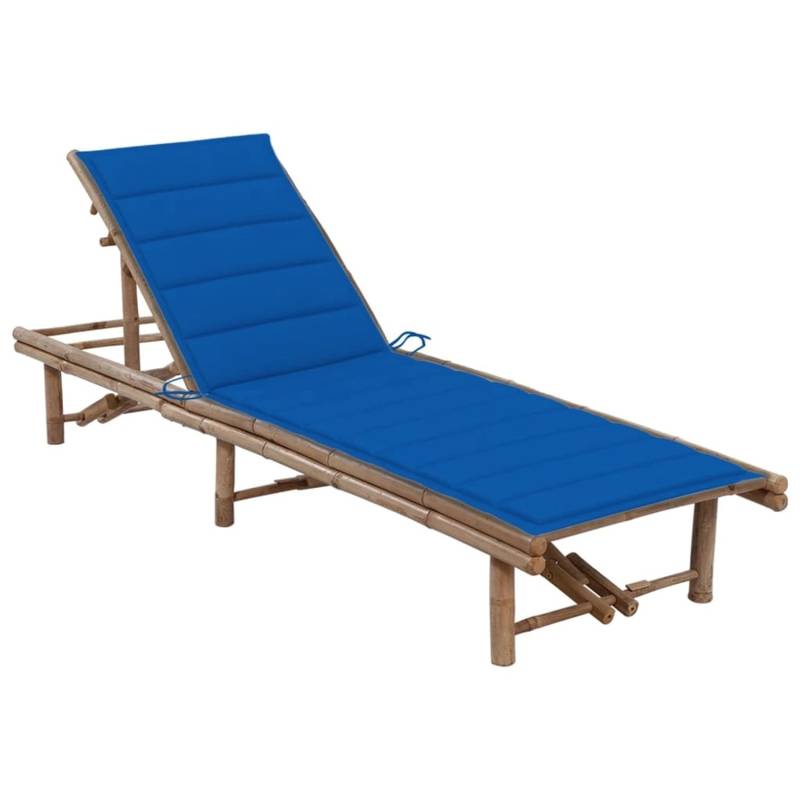 vidaXL Garten-Sonnenliege mit Auflage Bambus 3061642 von VIDAXL