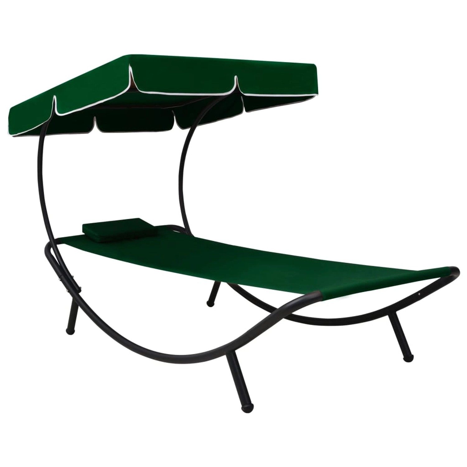 VidaXL Garten-Sonnenliege mit Sonnendach und Kissen Grün VidaXL Garten-Sonnenliege mit Sonnendach und Kissen Grün von VIDAXL