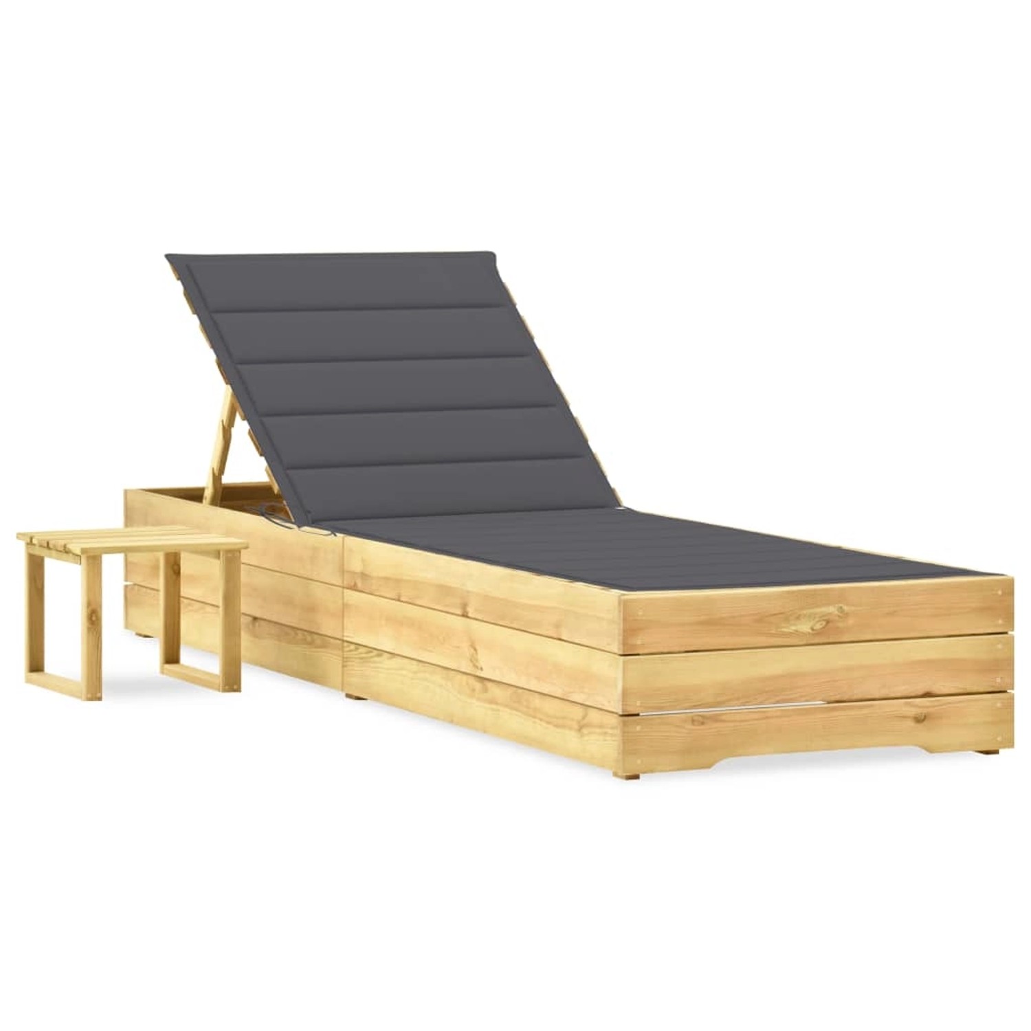 vidaXL Garten-Sonnenliege mit Tisch und Auflage Kiefer Imprägniert 3065924 vidaXL Garten-Sonnenliege mit Tisch und Auflage Kiefer Imprägniert 3065924 von VIDAXL
