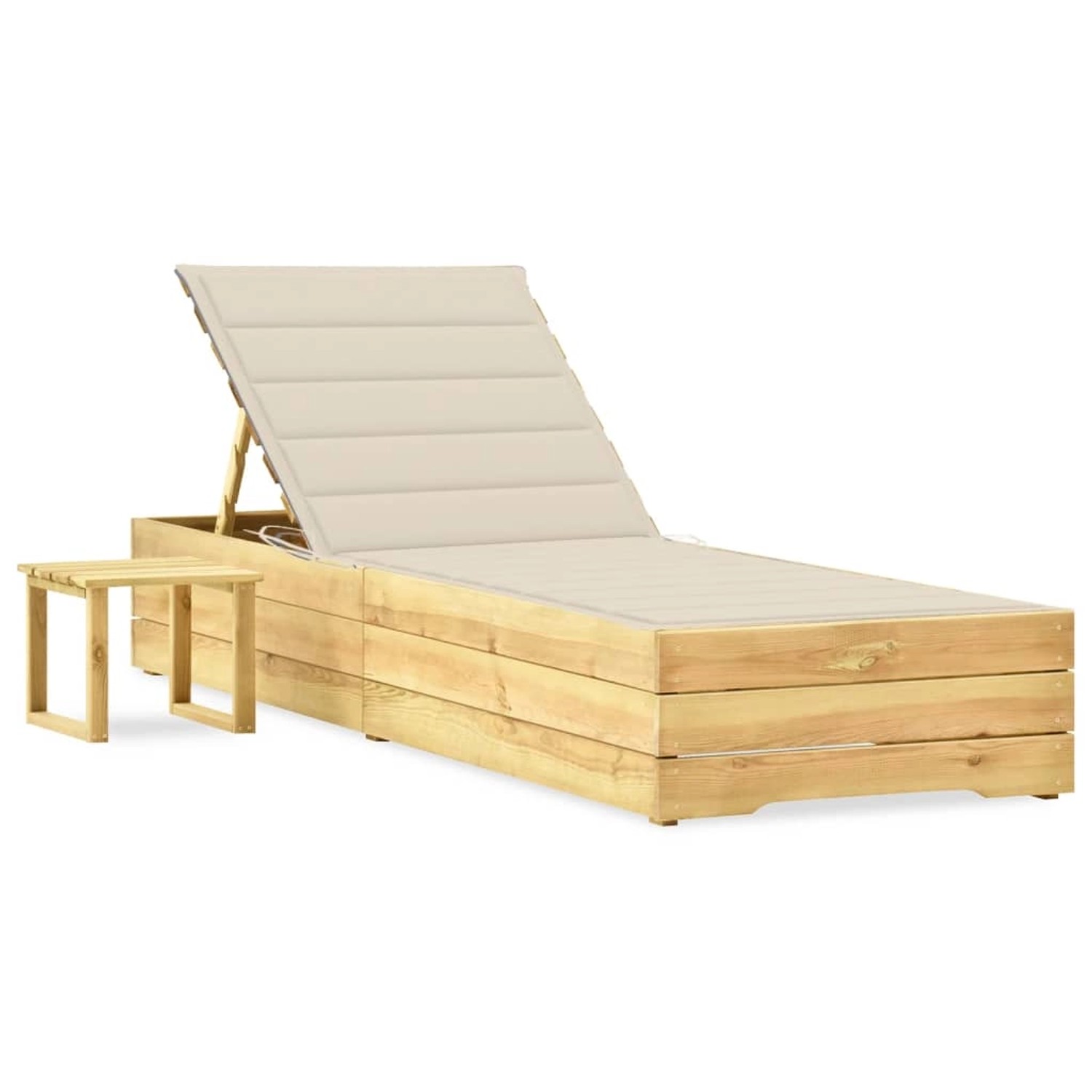 vidaXL Garten-Sonnenliege mit Tisch und Auflage Kiefer Imprägniert 3065926 vidaXL Garten-Sonnenliege mit Tisch und Auflage Kiefer Imprägniert 3065926 von VIDAXL