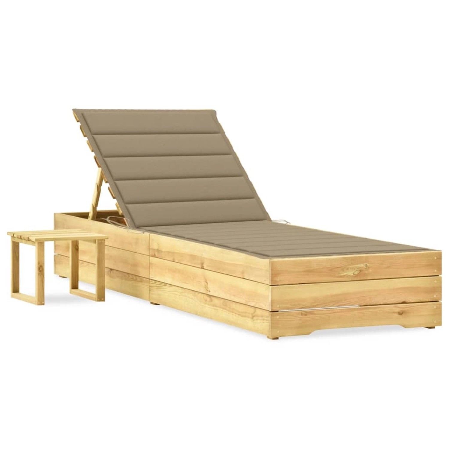 vidaXL Garten-Sonnenliege mit Tisch und Auflage Kiefer Imprägniert 3065927 vidaXL Garten-Sonnenliege mit Tisch und Auflage Kiefer Imprägniert 3065927 von VIDAXL