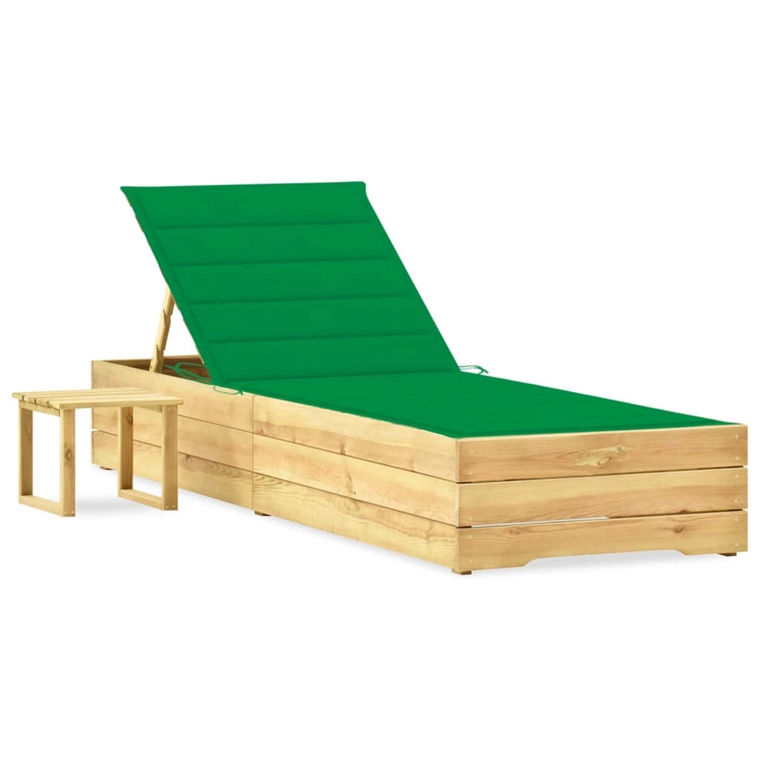 vidaXL Garten-Sonnenliege mit Tisch und Auflage Kiefer Imprägniert 3065929 vidaXL Garten-Sonnenliege mit Tisch und Auflage Kiefer Imprägniert 3065929 von VIDAXL