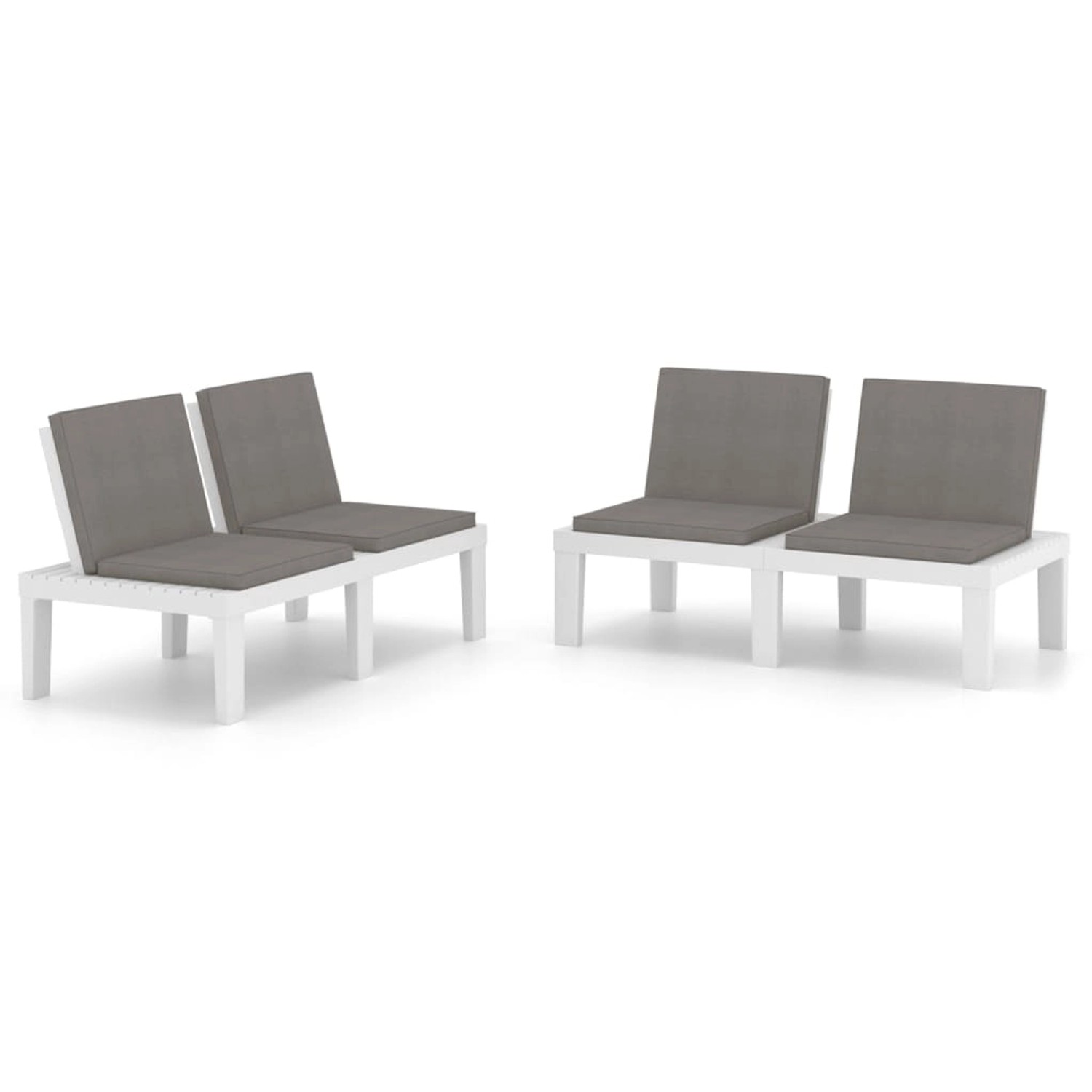 vidaXL Gartenbänke mit Kissen 2 Stk. Kunststoff Weiß 3059825 vidaXL Gartenbänke mit Kissen 2 Stk. Kunststoff Weiß 3059825 von VIDAXL