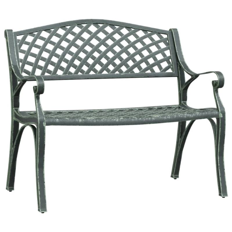 vidaXL Gartenbank 102 cm Aluminiumguss Grün 317745 von VIDAXL