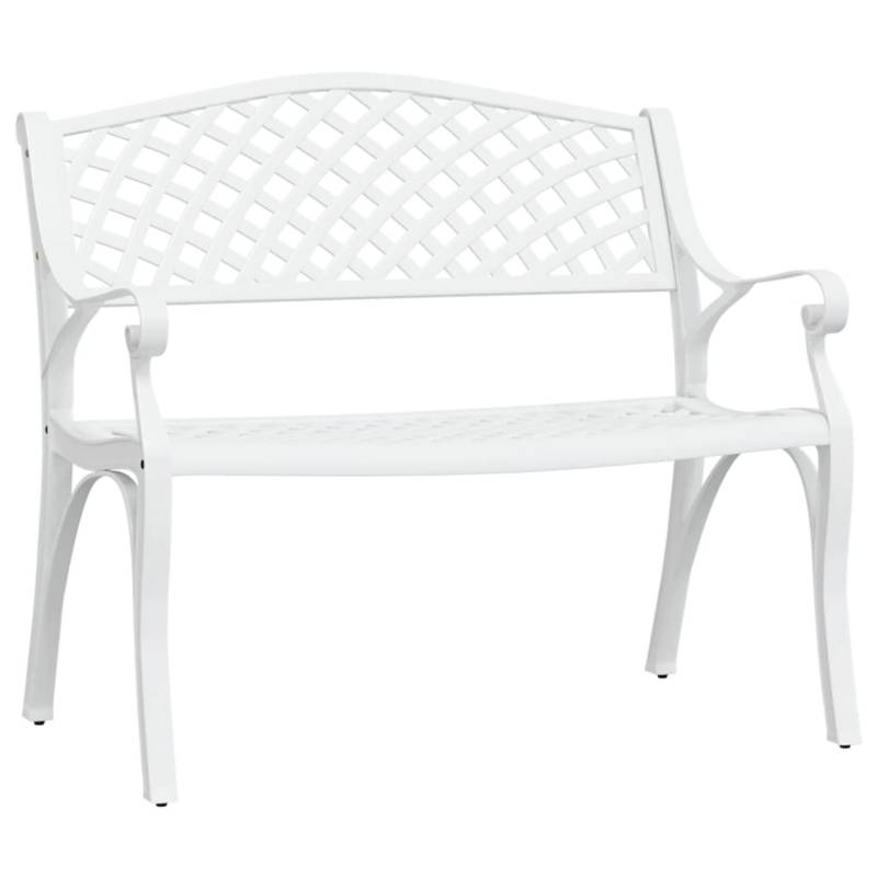 vidaXL Gartenbank 102 cm Aluminiumguss Weiß 317746 von VIDAXL