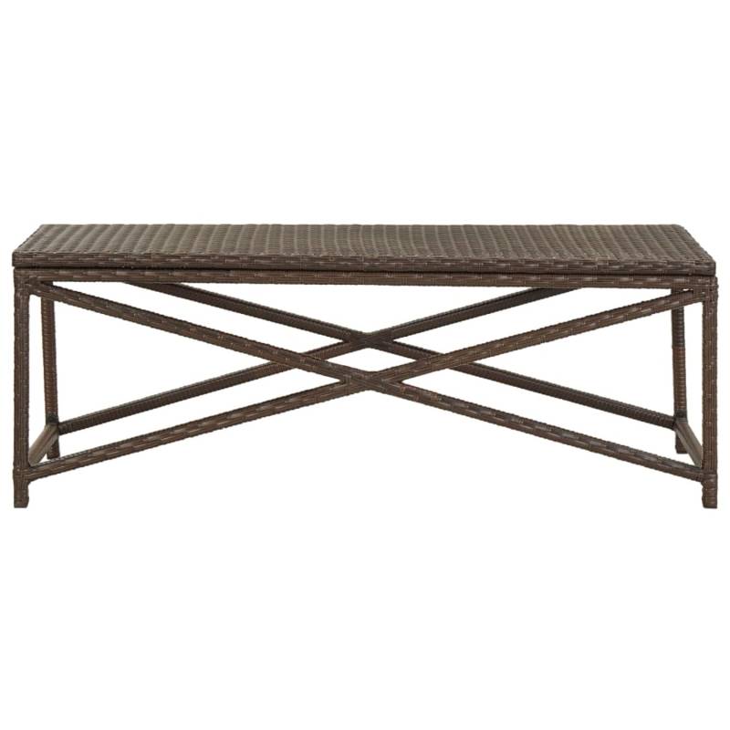 VidaXL Gartenbank 120 cm Poly Rattan Braun von VIDAXL