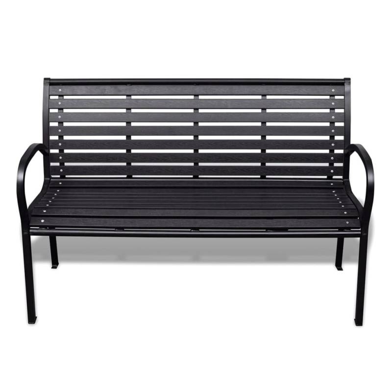 VidaXL Gartenbank 125 cm Stahl und WPC Schwarz von VIDAXL