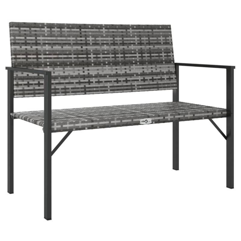 VidaXL Gartenbank 2-Sitzer Grau Poly Rattan von VIDAXL