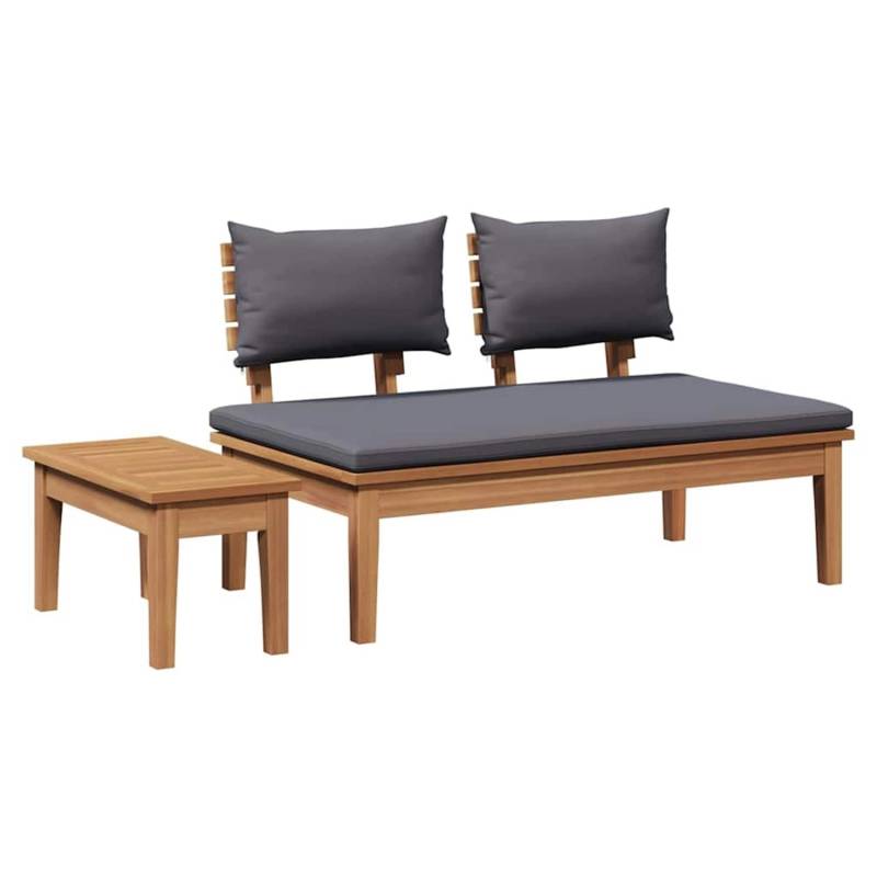 vidaXL Gartenbank 2-Tlg Braun Massivholz Teak 42006398 von VIDAXL