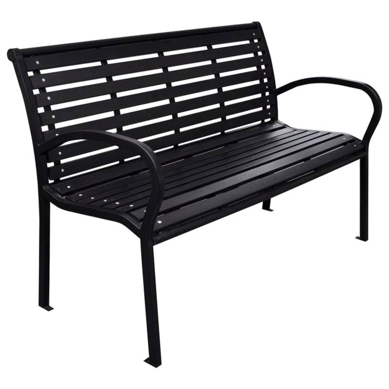 vidaXL Gartenbank Schwarz 116 cm Stahl und WPC 319578 von VIDAXL