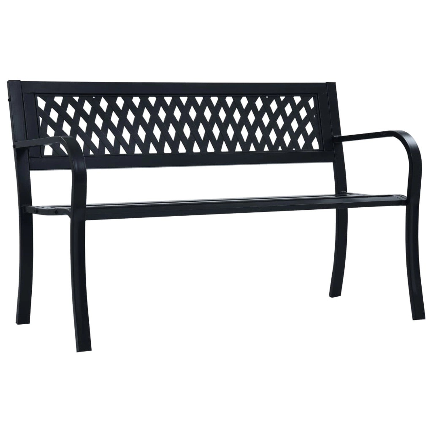 vidaXL Gartenbank Schwarz 120 cm Stahl vidaXL Gartenbank Schwarz 120 cm Stahl von VIDAXL