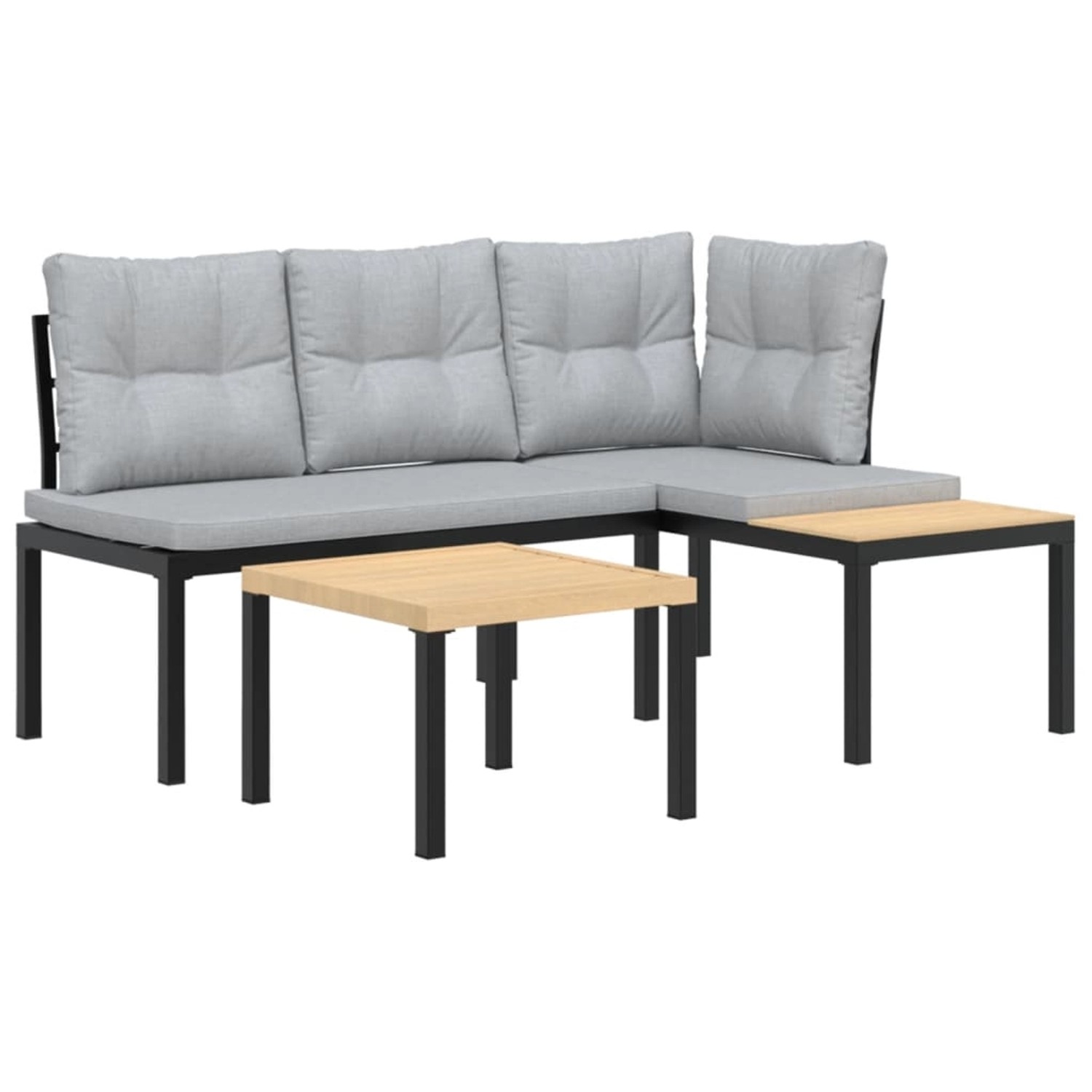 vidaXL Gartenbank-Set 3-tlg Schwarz Pulverbeschichteter Stahl Modell 2 vidaXL Gartenbank-Set 3-tlg Schwarz Pulverbeschichteter Stahl Modell 2 von VIDAXL