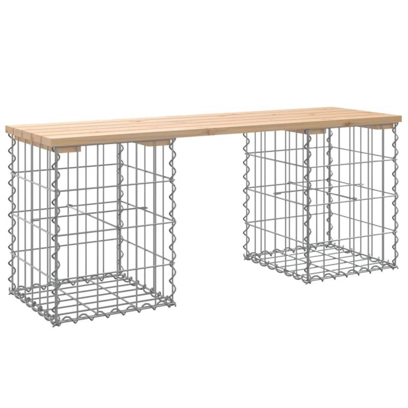 VidaXL Gartenbank aus Gabionen 103x31x42 cm Massivholz Kiefer von VIDAXL