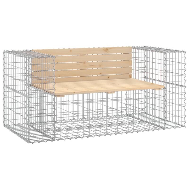 VidaXL Gartenbank aus Gabionen 143x71x65,5 cm Massivholz Kiefer von VIDAXL