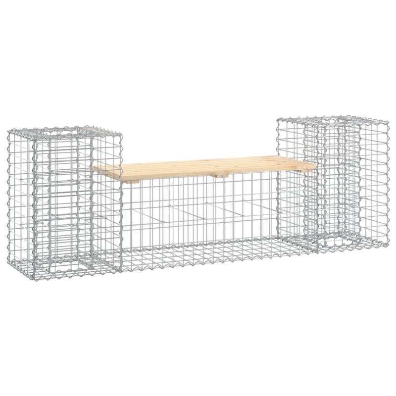 VidaXL Gartenbank aus Gabionen 183x41x60,5 cm Massivholz Kiefer von VIDAXL