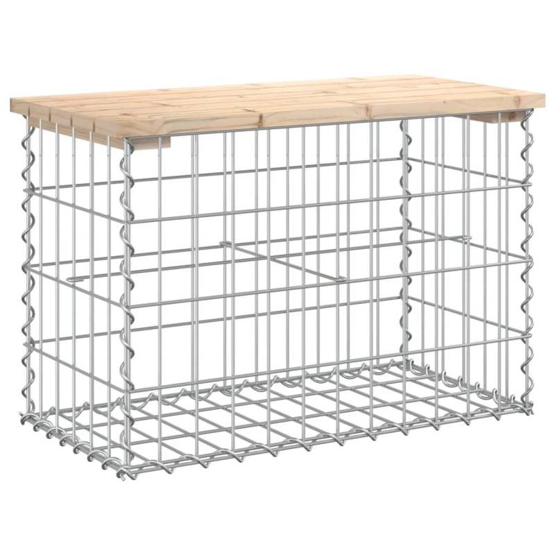 VidaXL Gartenbank aus Gabionen 63x31,5x42 cm Massivholz Kiefer von VIDAXL