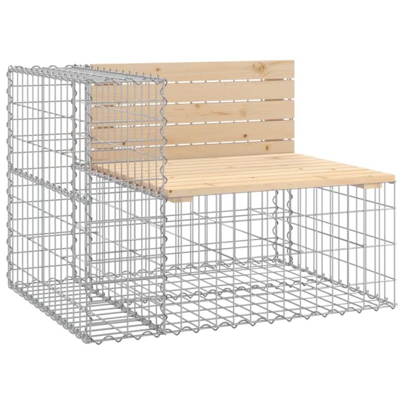 VidaXL Gartenbank aus Gabionen 92x71x65,5 cm Massivholz Kiefer von VIDAXL