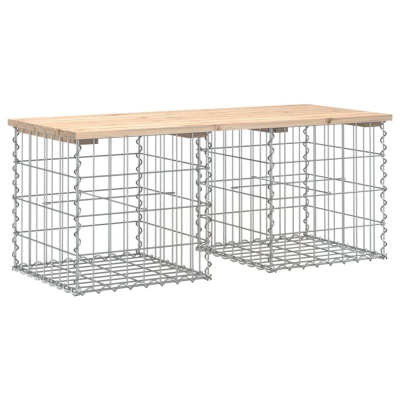 VidaXL Gartenbank aus Gabionen Massivholz Kiefer 103x44x42 cm von VIDAXL