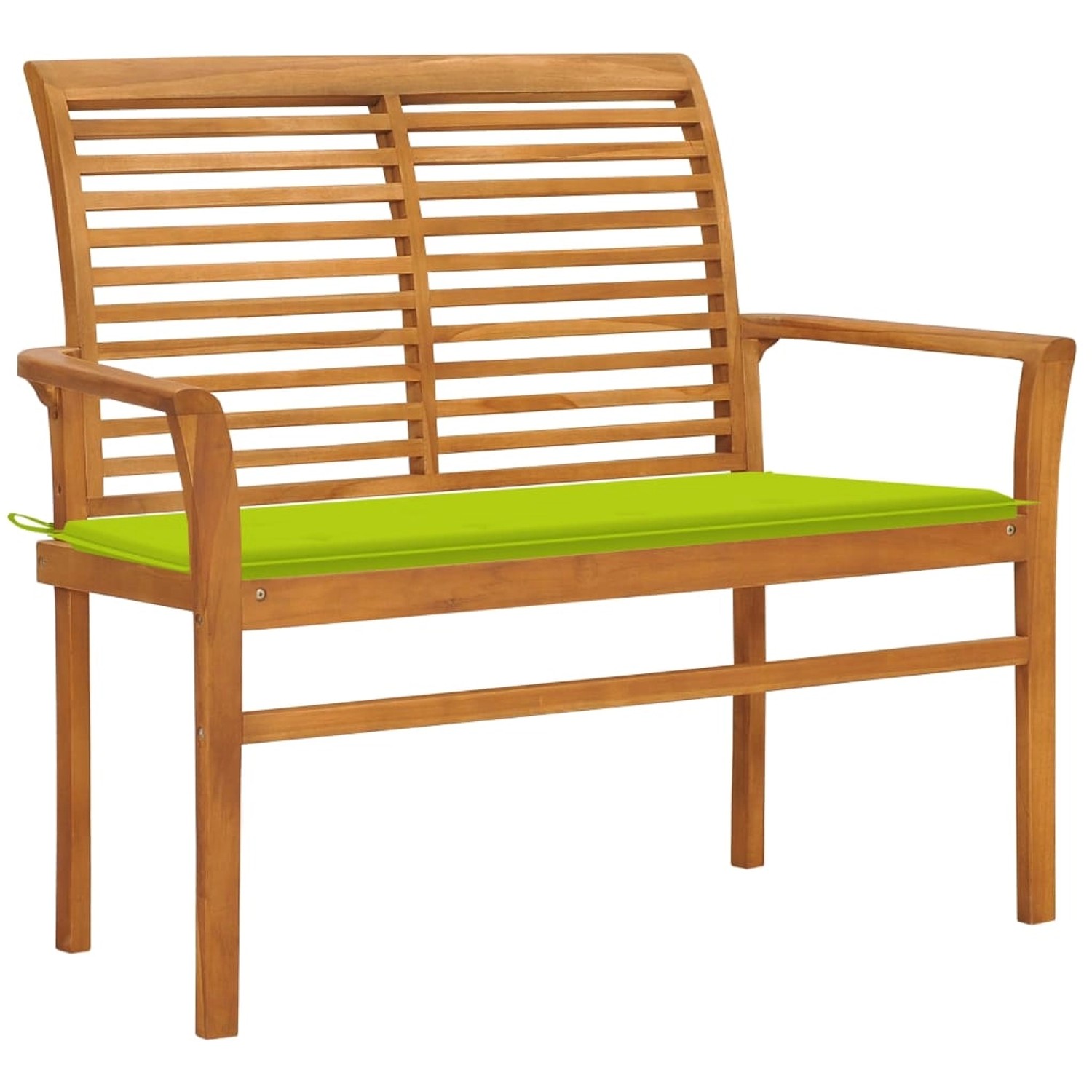 vidaXL Gartenbank mit Hellgrüner Auflage 112 cm Massivholz Teak 3062660 vidaXL Gartenbank mit Hellgrüner Auflage 112 cm Massivholz Teak 3062660 von VIDAXL