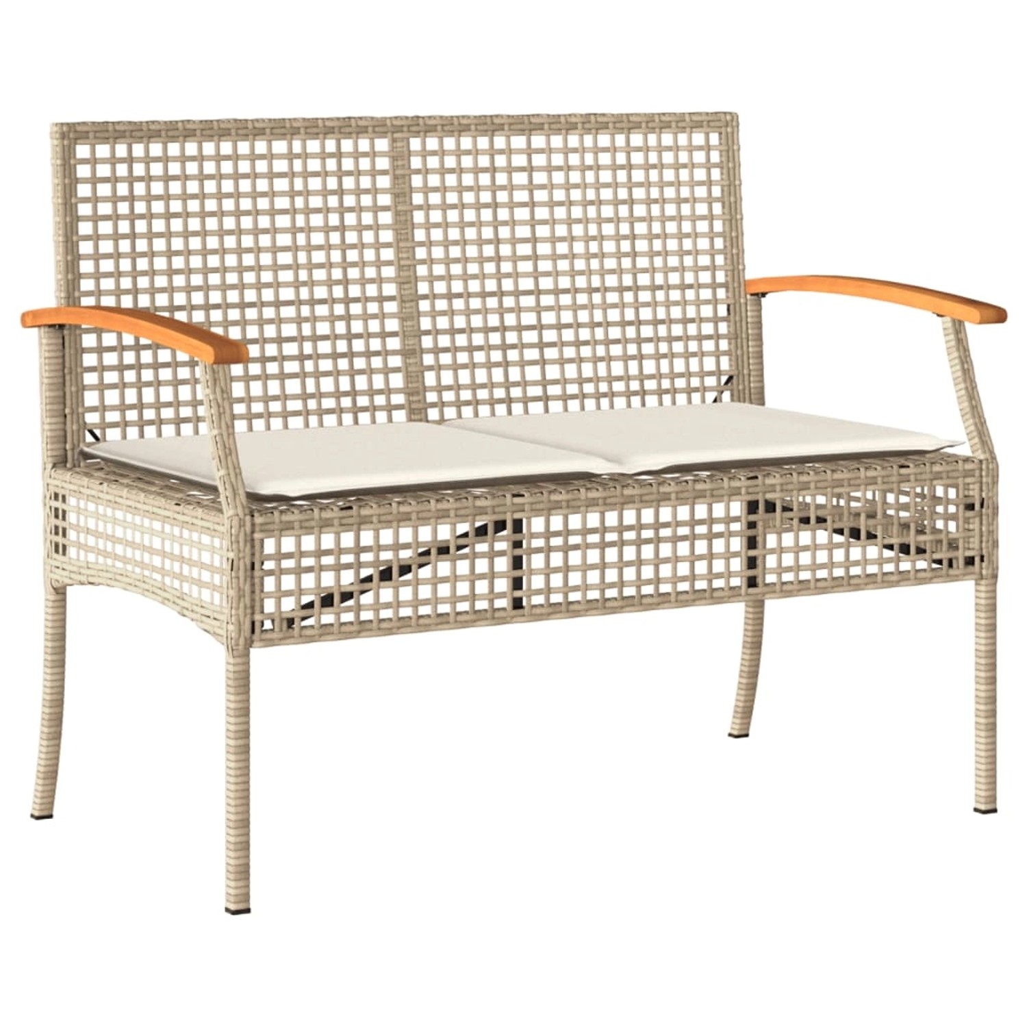 vidaXL Gartenbank mit Kissen Beige Poly Rattan Akazienholz 366257 vidaXL Gartenbank mit Kissen Beige Poly Rattan Akazienholz 366257 von VIDAXL