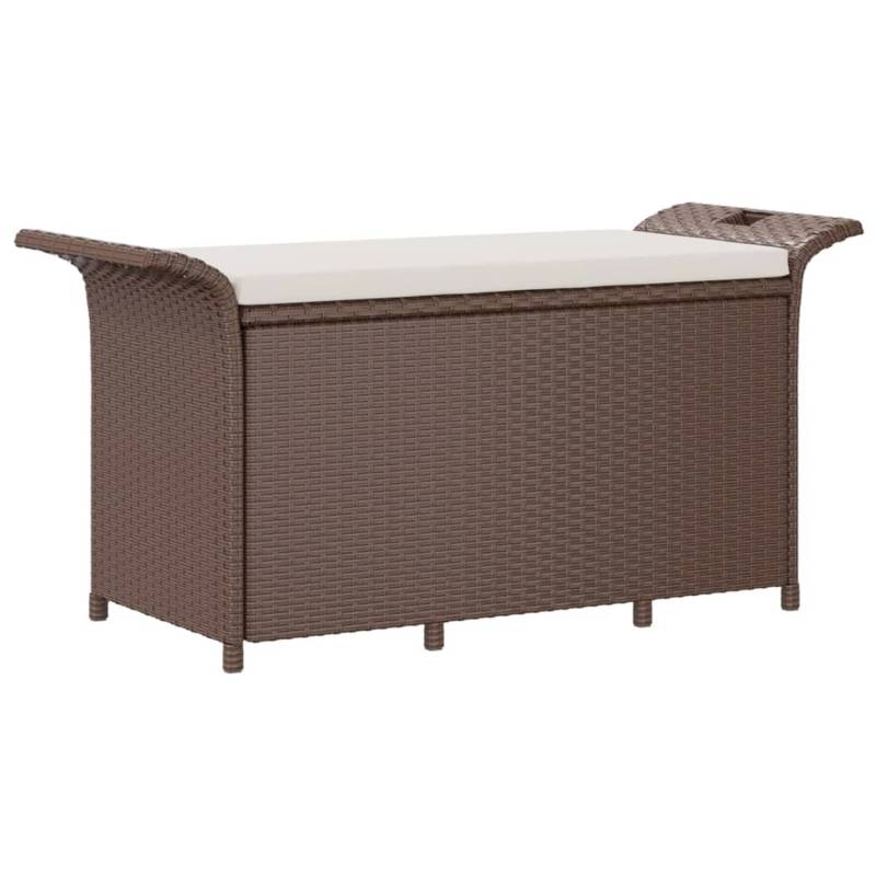 VidaXL Gartenbank mit Kissen Braun 116x46x57 cm Poly Rattan von VIDAXL