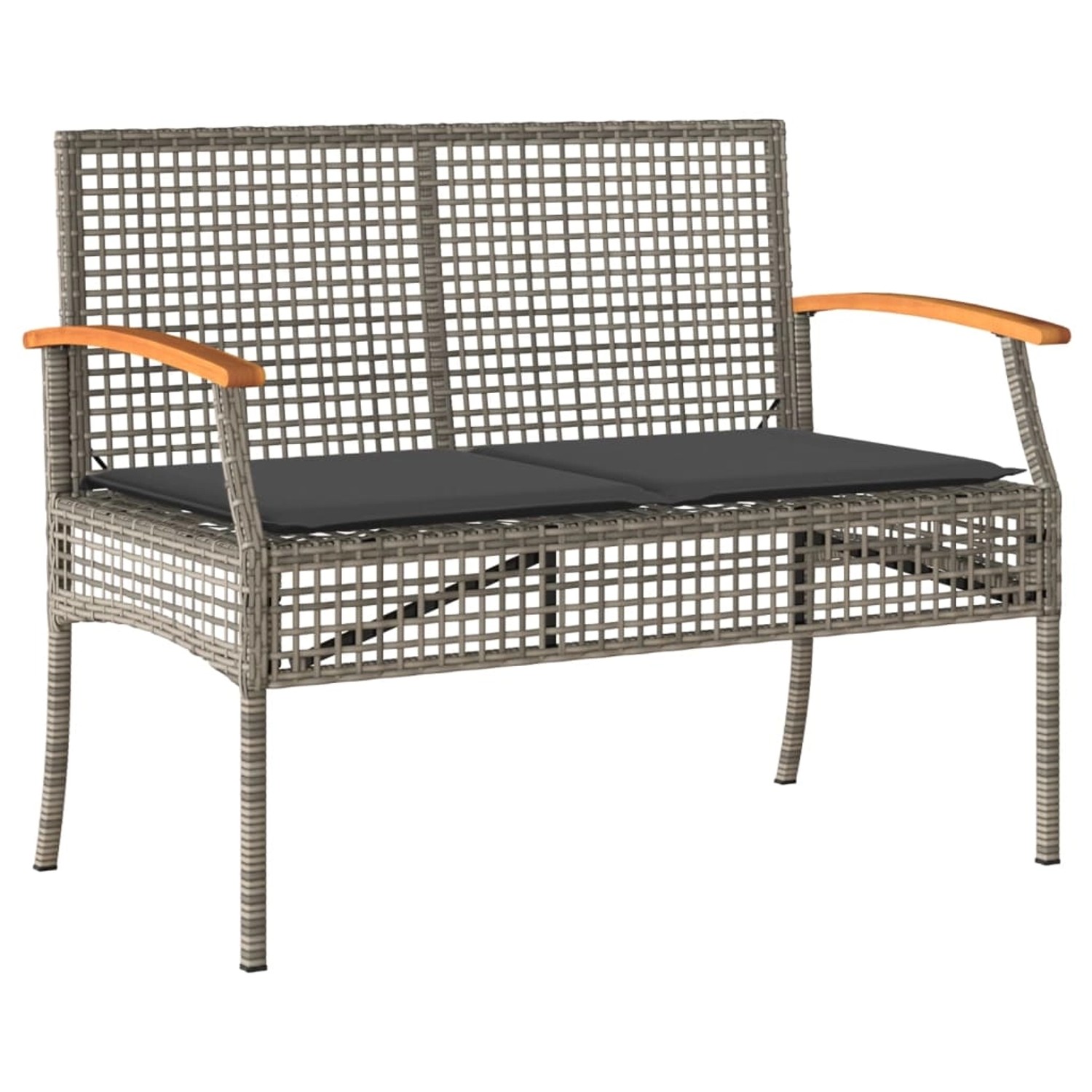 vidaXL Gartenbank mit Kissen Grau Poly Rattan Akazienholz 366256 vidaXL Gartenbank mit Kissen Grau Poly Rattan Akazienholz 366256 von VIDAXL