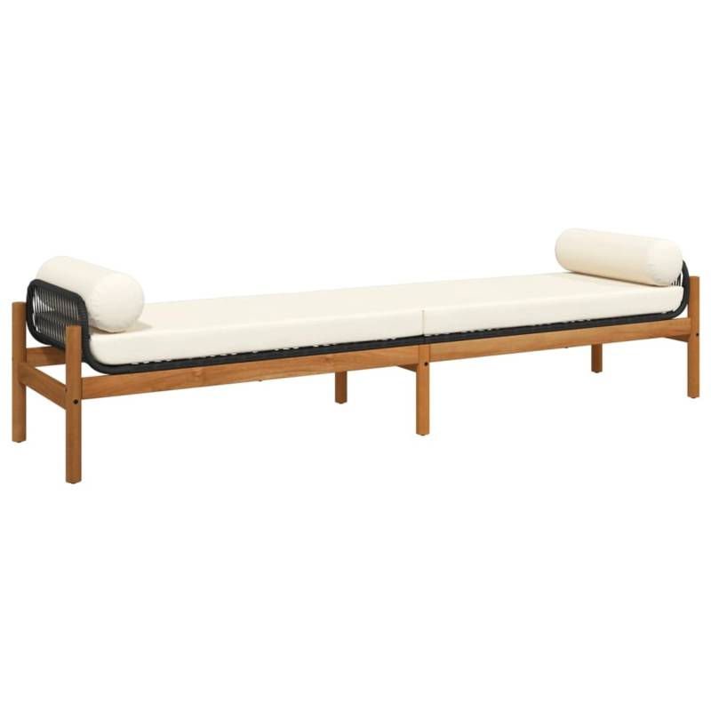 VidaXL Gartenbank mit Kissen Schwarz Poly Rattan Akazie von VIDAXL