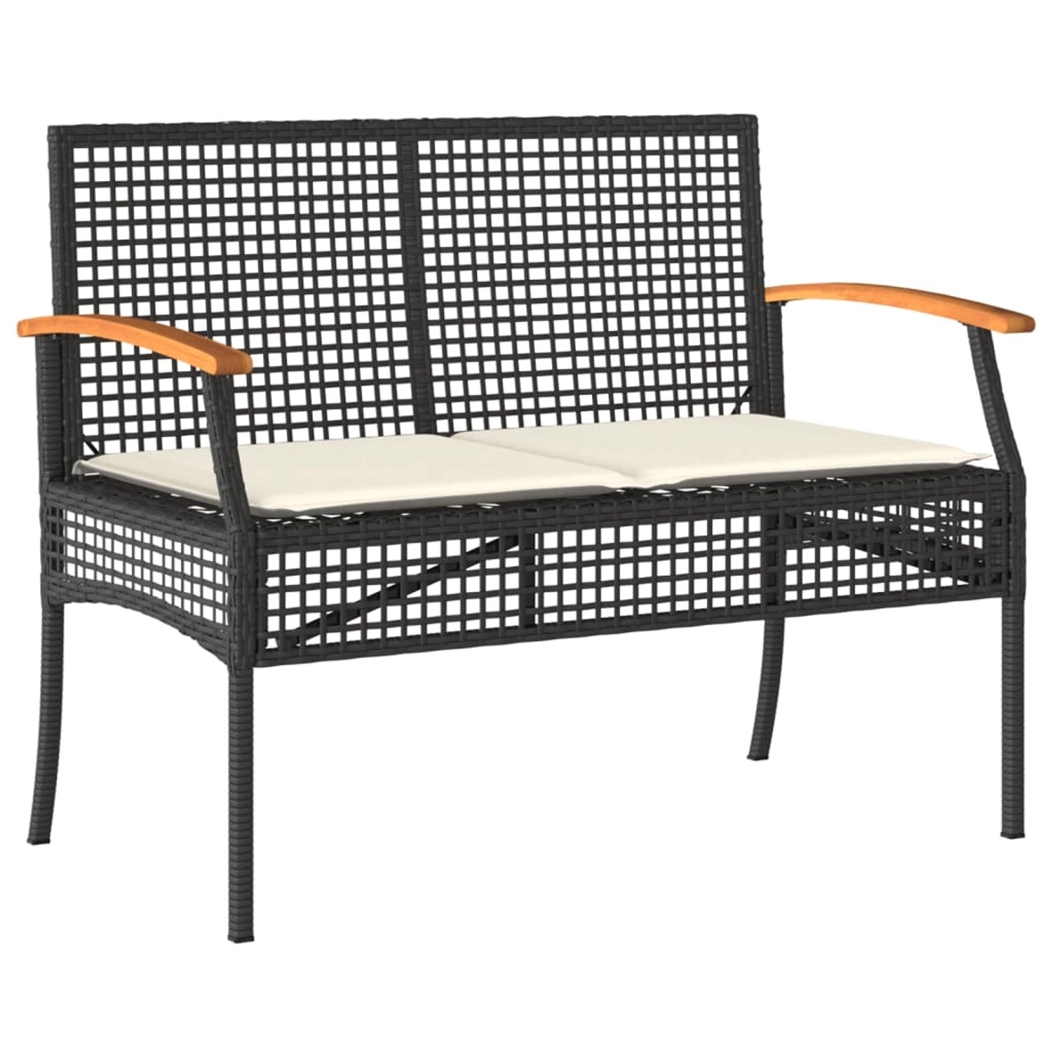 vidaXL Gartenbank mit Kissen Schwarz Poly Rattan Akazienholz 366255 vidaXL Gartenbank mit Kissen Schwarz Poly Rattan Akazienholz 366255 von VIDAXL