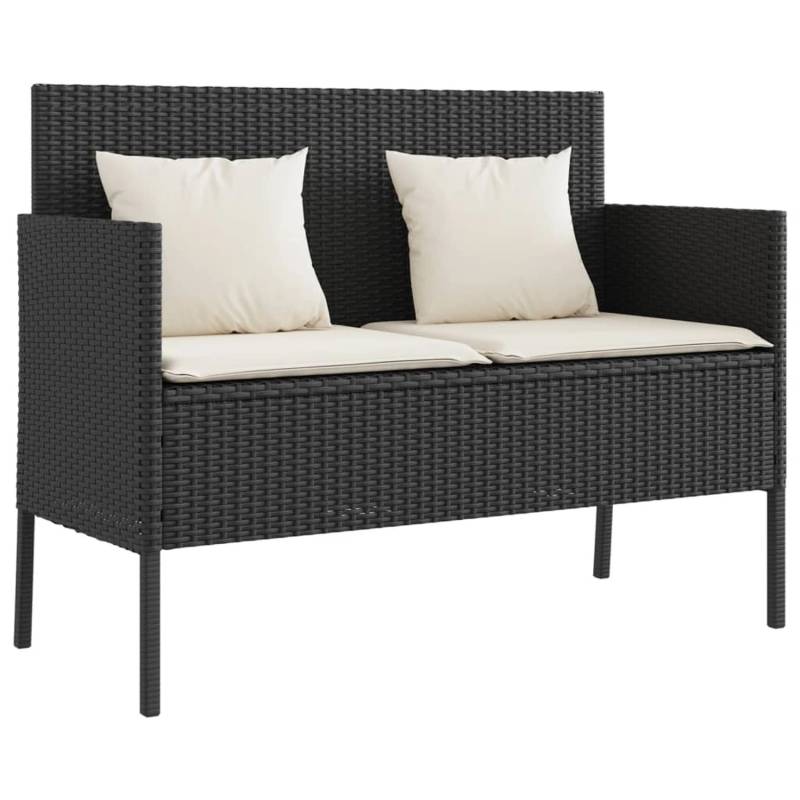 VidaXL Gartenbank mit Kissen Schwarz Poly Rattan von VIDAXL