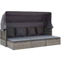 Garten-Sonneninsel mit Dach Grautöne Poly Rattan - Vidaxl Garten-Sonneninsel mit Dach Grautöne Poly Rattan - Vidaxl von VIDAXL