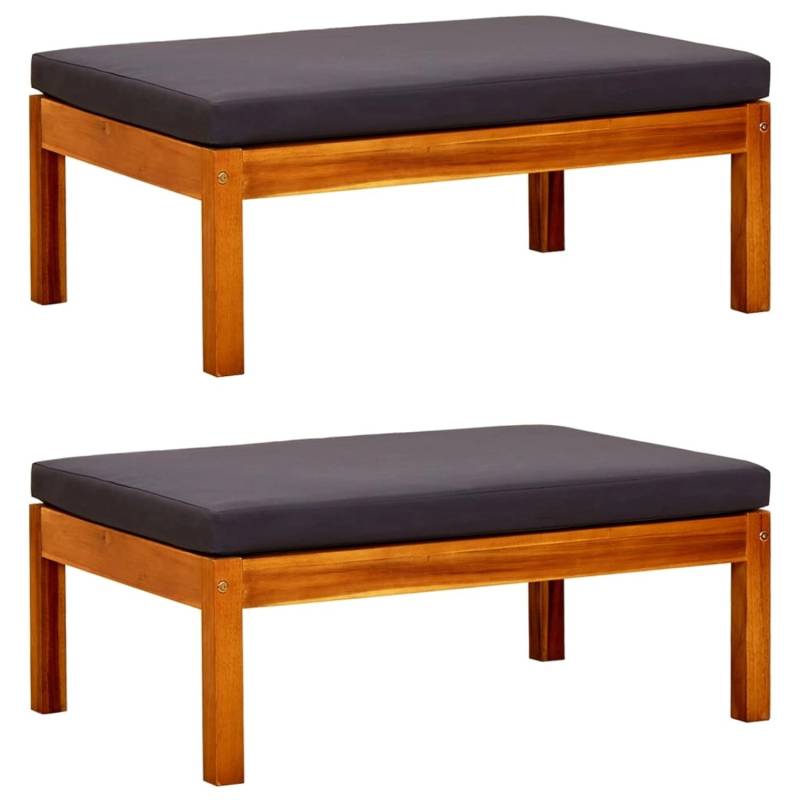 VidaXL Gartenhocker 2 Stk. Massivholz Akazie von VIDAXL