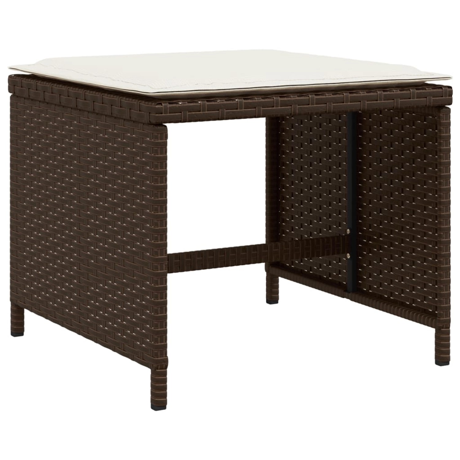 VidaXL Gartenhocker mit Kissen 4 Stk. Braun 40x40x35 cm Poly Rattan von VIDAXL