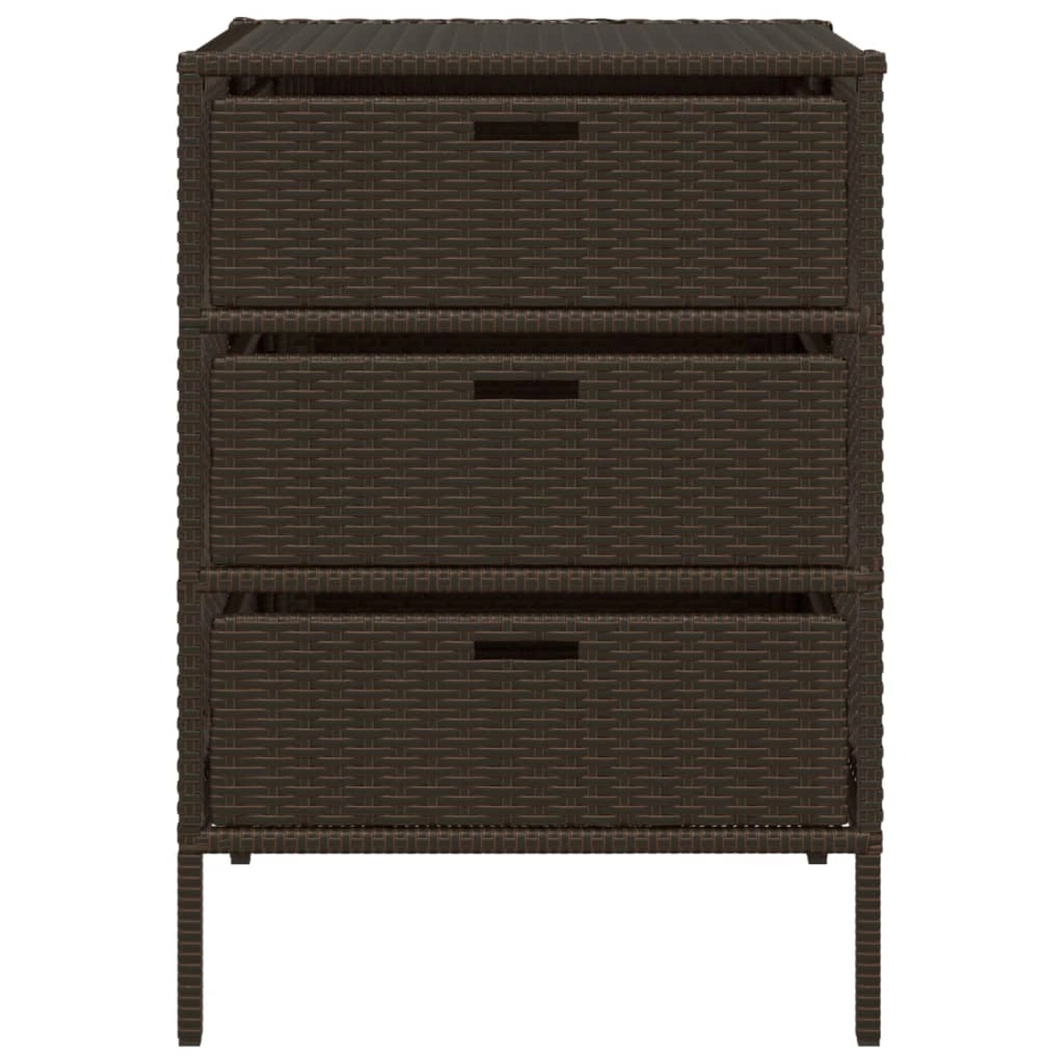 VidaXL Gartenschrank Braun 55x59x80 cm Poly Rattan von VIDAXL