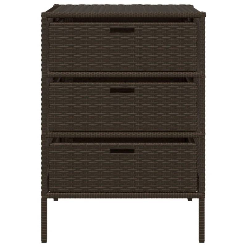 VidaXL Gartenschrank Braun 55x59x80 cm Poly Rattan von VIDAXL