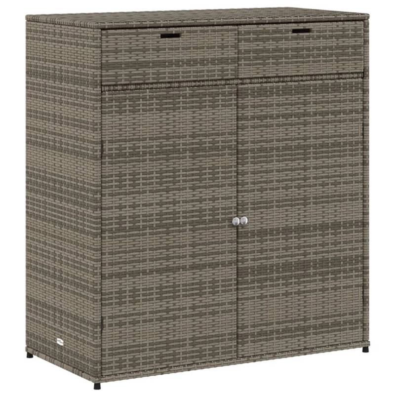 VidaXL Gartenschrank Grau 105x55x113 cm Poly Rattan von VIDAXL