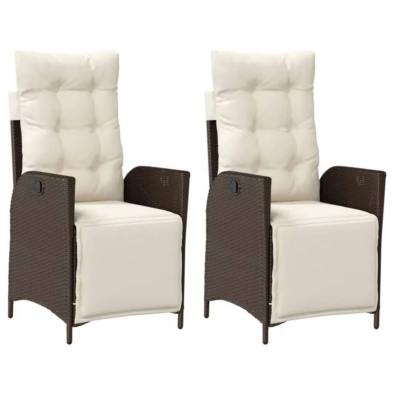 vidaXL Gartensessel mit Fußteil 2 Stk Verstellbar Braun Poly Rattan 365290 vidaXL Gartensessel mit Fußteil 2 Stk Verstellbar Braun Poly Rattan 365290 von VIDAXL