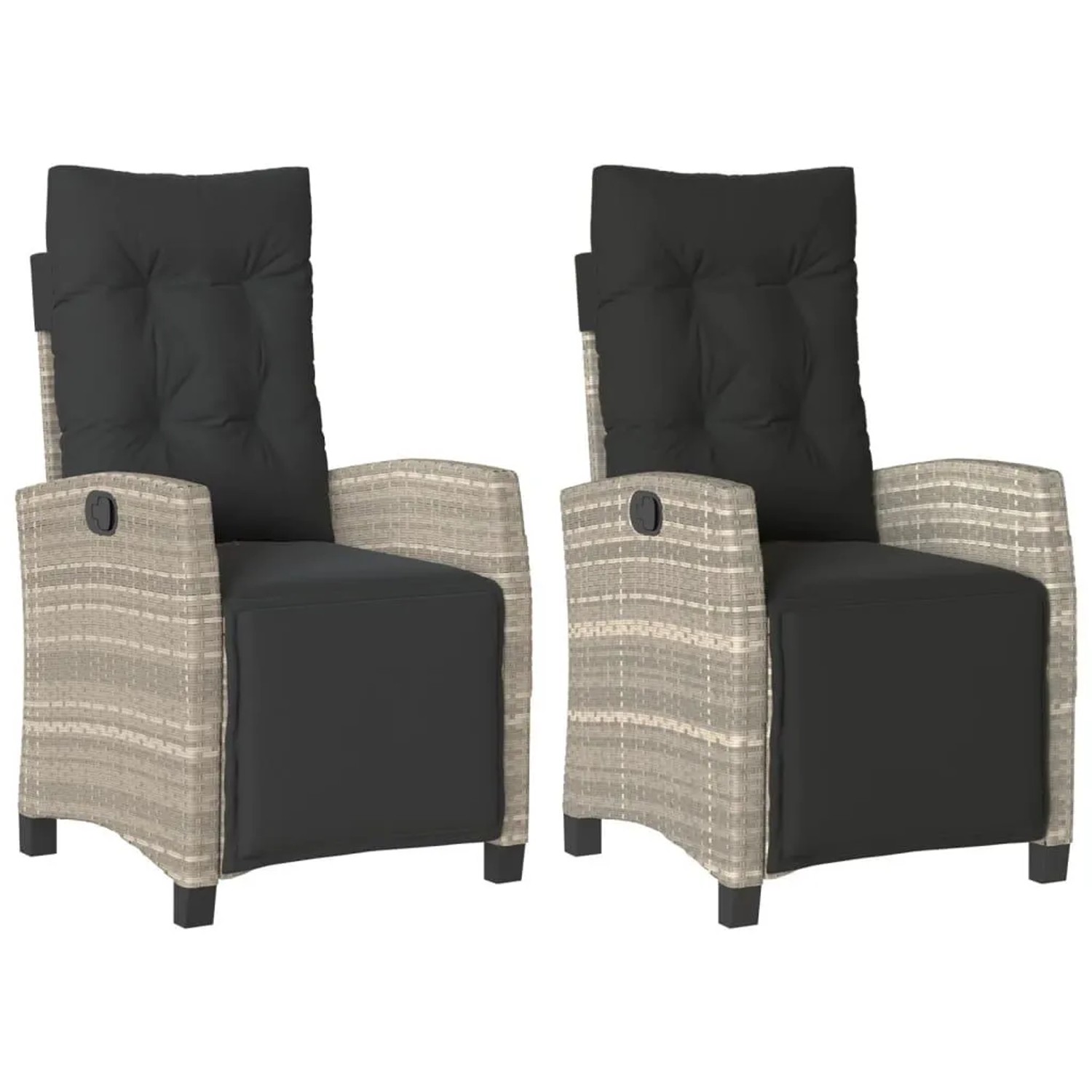 vidaXL Gartensessel mit Fußteil 2 Stk Verstellbar Hellgrau Poly Rattan 365246 vidaXL Gartensessel mit Fußteil 2 Stk Verstellbar Hellgrau Poly Rattan 365246 von VIDAXL