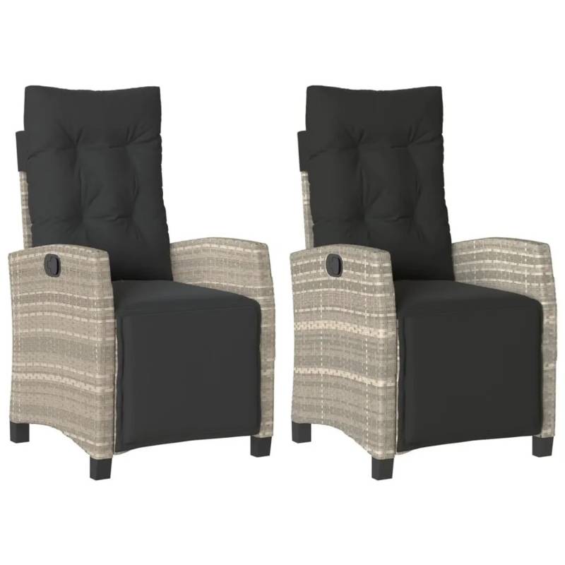 vidaXL Gartensessel mit Fußteil 2 Stk Verstellbar Hellgrau Poly Rattan 365246 vidaXL Gartensessel mit Fußteil 2 Stk Verstellbar Hellgrau Poly Rattan 365246 von VIDAXL