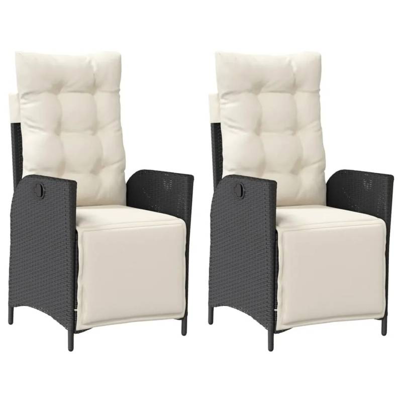 vidaXL Gartensessel mit Fußteil 2 Stk Verstellbar Schwarz Poly Rattan 365288 vidaXL Gartensessel mit Fußteil 2 Stk Verstellbar Schwarz Poly Rattan 365288 von VIDAXL