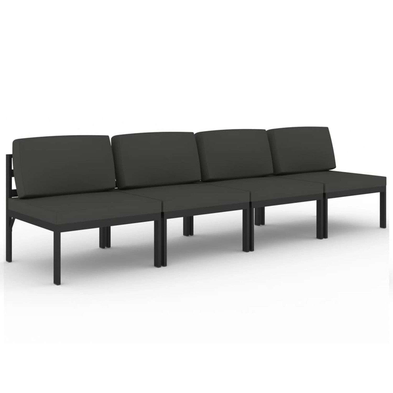 vidaXL Gartensofa 4-Sitzer mit Kissen Aluminium Anthrazit vidaXL Gartensofa 4-Sitzer mit Kissen Aluminium Anthrazit von VIDAXL