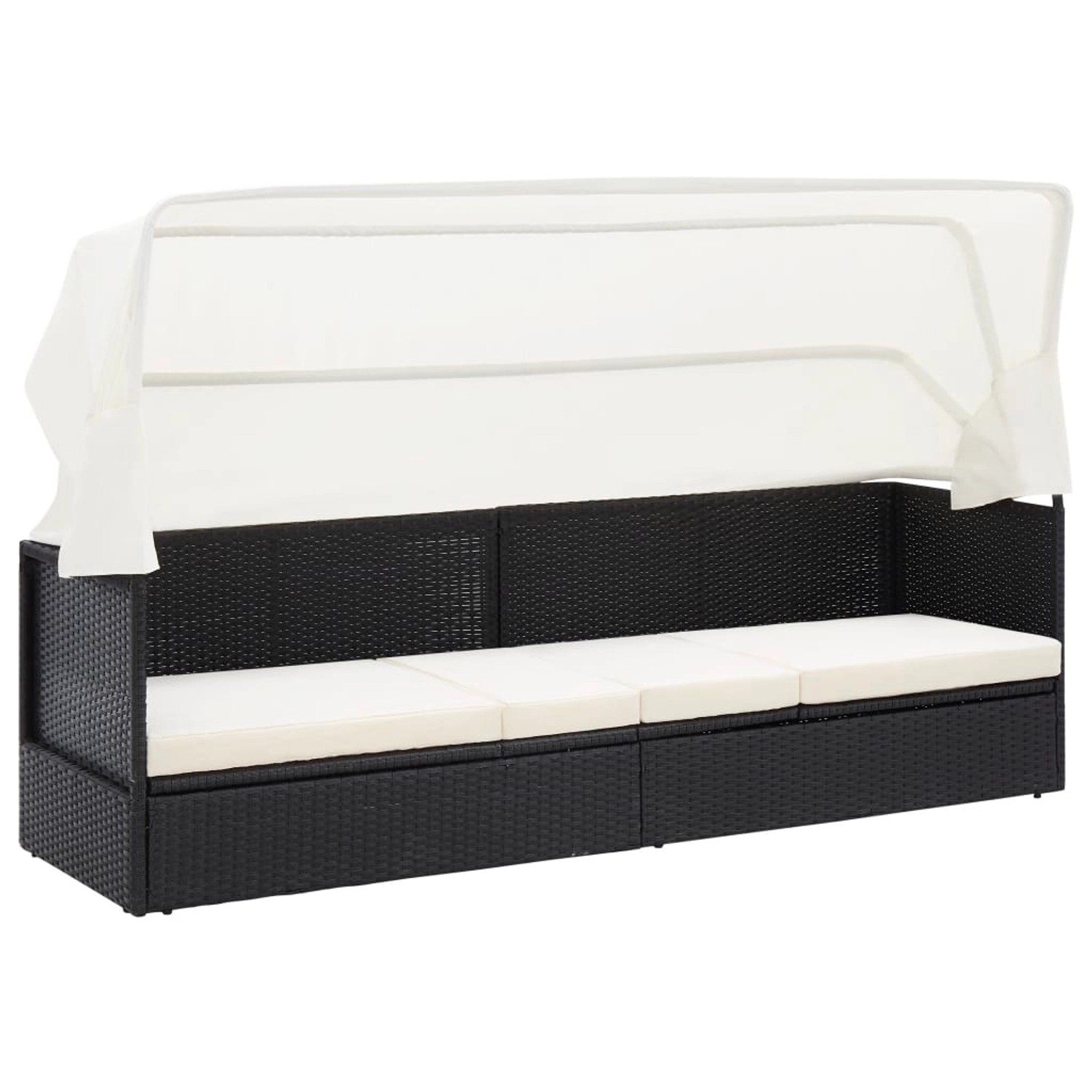 VidaXL Gartensofa mit Sonnendach Schwarz Poly Rattan VidaXL Gartensofa mit Sonnendach Schwarz Poly Rattan von VIDAXL