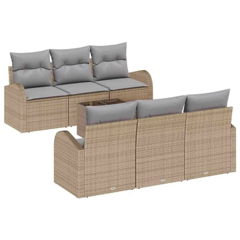 vidaXL Gartensofa-set mit Speicher 7-Tlg Beige und Grau Poly-Rattan 3354599 vidaXL Gartensofa-set mit Speicher 7-Tlg Beige und Grau Poly-Rattan 3354599 von VIDAXL