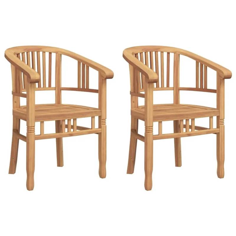 vidaXL Gartenstühle 2 Stk Braun 63 x 58 x 89 cm Teak-Massivholz 42008383 vidaXL Gartenstühle 2 Stk Braun 63 x 58 x 89 cm Teak-Massivholz 42008383 von VIDAXL