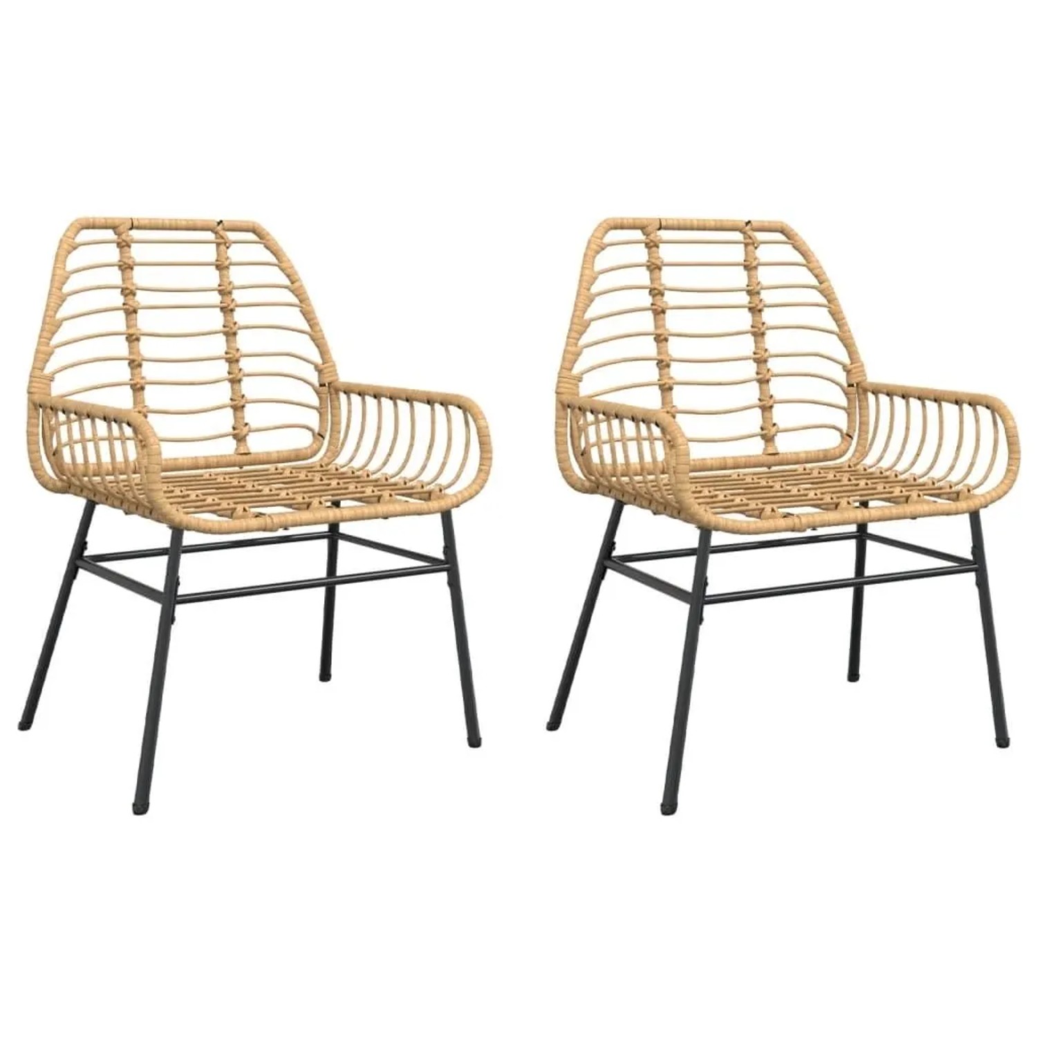 vidaXL Gartenstühle 2 Stk Braun Poly Rattan 369092 vidaXL Gartenstühle 2 Stk Braun Poly Rattan 369092 von VIDAXL