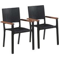 vidaXL Gartenstühle 2 Stk. Poly-Rattan Schwarz vidaXL Gartenstühle 2 Stk. Poly-Rattan Schwarz von VIDAXL