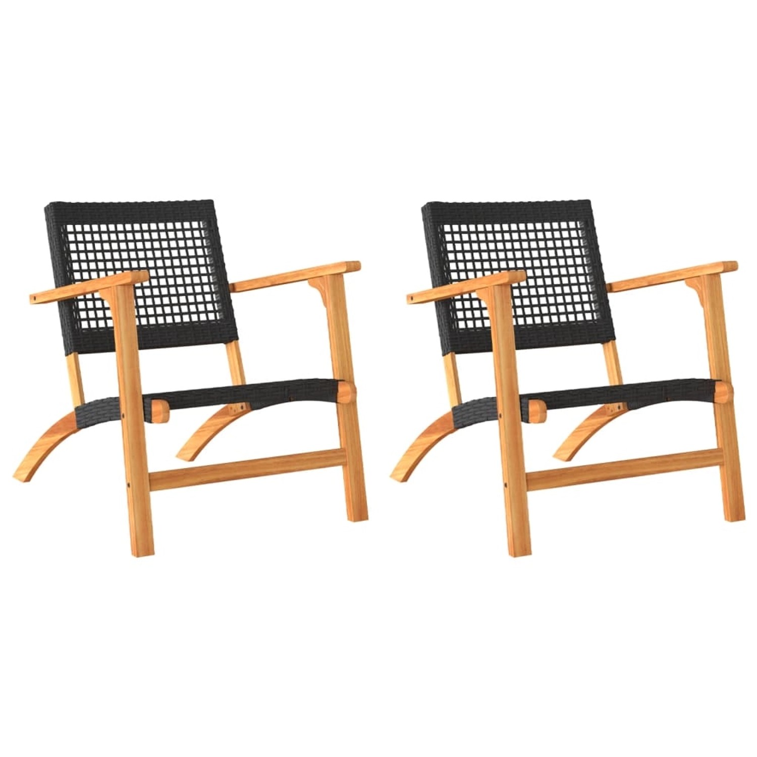 vidaXL Gartenstühle 2 Stk. Schwarz Poly Rattan und Akazienholz vidaXL Gartenstühle 2 Stk. Schwarz Poly Rattan und Akazienholz von VIDAXL