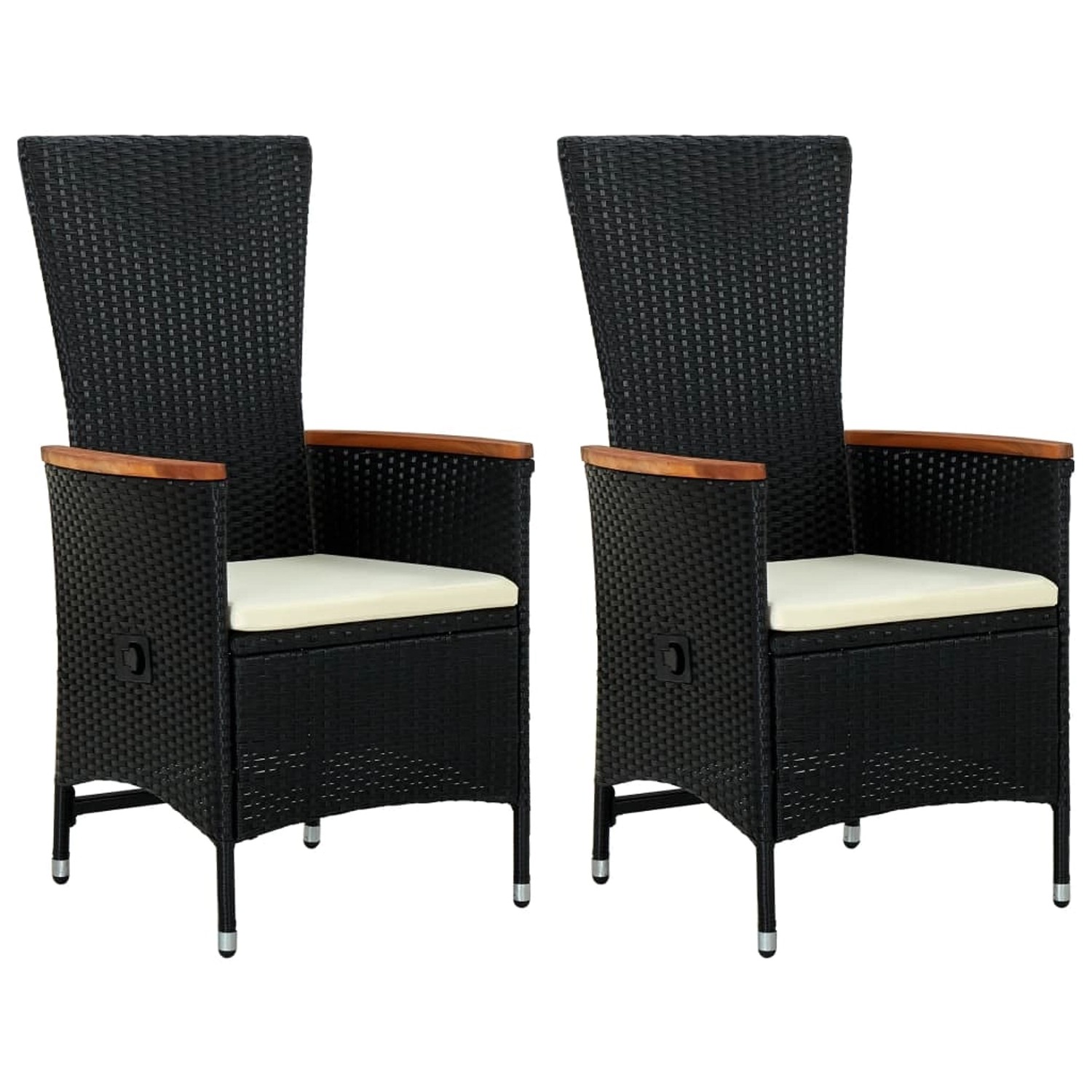 vidaXL Gartenstühle 2 Stk. mit Polstern Poly Rattan Schwarz vidaXL Gartenstühle 2 Stk. mit Polstern Poly Rattan Schwarz von VIDAXL