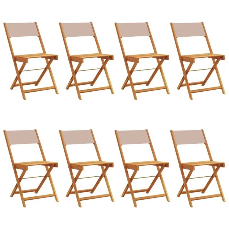 vidaXL Gartenstühle 8 Stk Klappbar Taupe Stoff und Massivholz 3214618 vidaXL Gartenstühle 8 Stk Klappbar Taupe Stoff und Massivholz 3214618 von VIDAXL