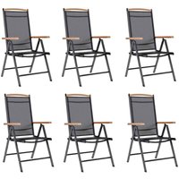 vidaXL Gartenstühle Klappbar 6 Stk. Textilene Schwarz vidaXL Gartenstühle Klappbar 6 Stk. Textilene Schwarz von VIDAXL