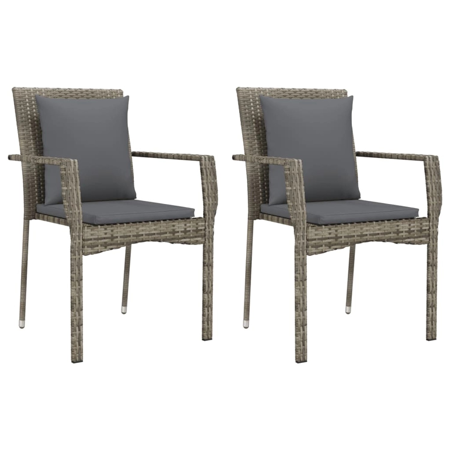 vidaXL Gartenstühle mit Kissen 2 Stk Poly Rattan Grau 319878 vidaXL Gartenstühle mit Kissen 2 Stk Poly Rattan Grau 319878 von VIDAXL